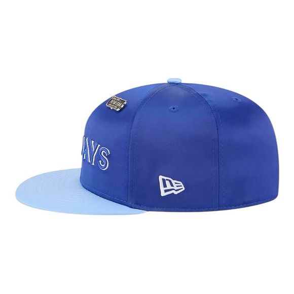 New Era 59FIFTY Toronto Blue Jays Satin Hat Cap Fitted Mens Sz 7 Blue 2-Tone - Picture 6 of 6